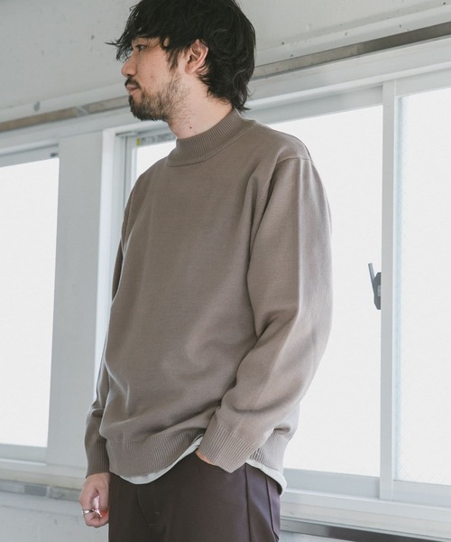URBAN RESEARCH DOORS（アーバンリサーチドアーズ）の「ハイゲージモックネックニット（ニット/セーター・メンズ・オフホワイト/ブラック/グリーン/モカ/ブルー系その他・40/38）」の9枚目の写真