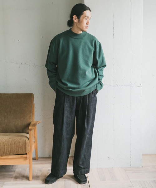 URBAN RESEARCH DOORS（アーバンリサーチドアーズ）の「ハイゲージモックネックニット（ニット/セーター・メンズ・オフホワイト/ブラック/グリーン/モカ/ブルー系その他・40/38）」の21枚目の写真