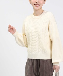 HONEYSUCKLE ROSE | 【HONEYSUCKLE ROSE】袖ボリュームケーブルニット(ニット/セーター)