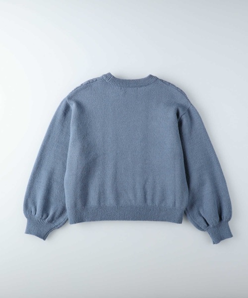 HONEYSUCKLE ROSE（ハニーサックルローズ）の「【HONEYSUCKLE ROSE】袖ボリュームケーブルニット（ニット/セーター・レディース・ブルー/ベージュ/オフホワイト・L/M）」の19枚目の写真