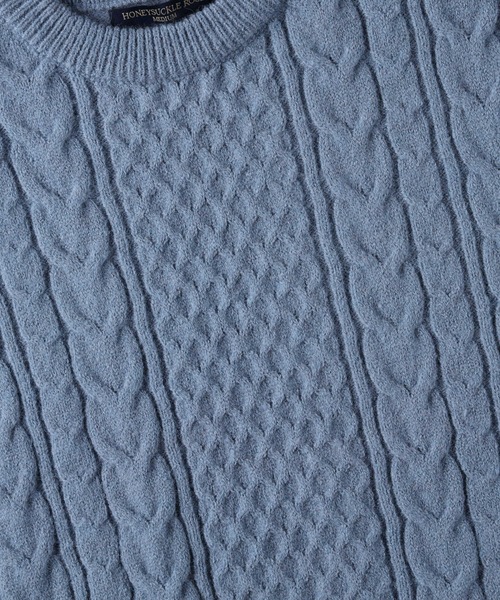 HONEYSUCKLE ROSE（ハニーサックルローズ）の「【HONEYSUCKLE ROSE】袖ボリュームケーブルニット（ニット/セーター・レディース・ブルー/ベージュ/オフホワイト・L/M）」の21枚目の写真
