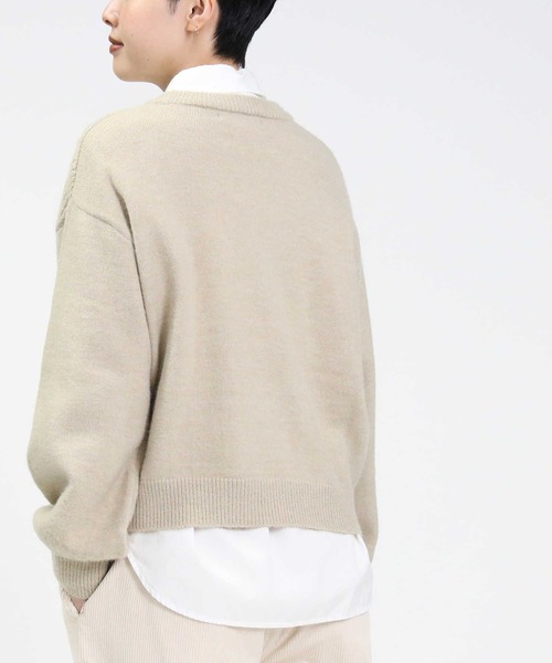 HONEYSUCKLE ROSE（ハニーサックルローズ）の「【HONEYSUCKLE ROSE】袖ボリュームケーブルニット（ニット/セーター・レディース・ブルー/ベージュ/オフホワイト・L/M）」の9枚目の写真