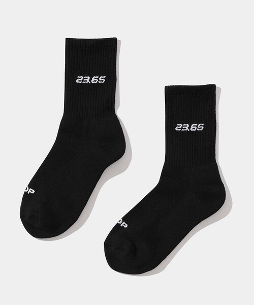 23.65（イーシプサムチョンユクオ）の「【23.65/イーシプサムチョンユクオ】 23.65ロゴソックス/ユニセックス/ワンサイズ（ソックス/靴下・メンズ・ホワイト/ブラック・ﾌﾘ-）」の2枚目の写真