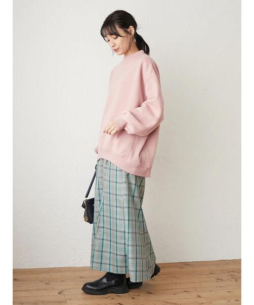 Green　Parks（グリーンパークス）の「裏起毛ビッグプルオーバー＊（スウェット・レディース・ピンク/アイボリー/ダークグレー/ダークブルー・FREE）」の5枚目の写真