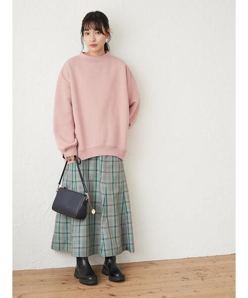 Green　Parks（グリーンパークス）の「裏起毛ビッグプルオーバー＊（スウェット・レディース・ピンク/アイボリー/ダークグレー/ダークブルー・FREE）」の6枚目の写真