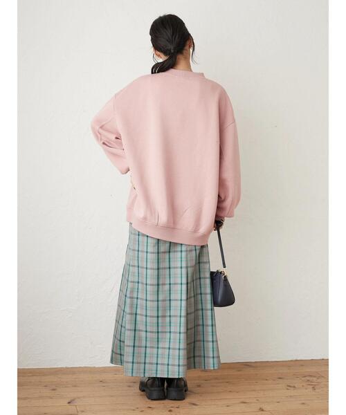 Green　Parks（グリーンパークス）の「裏起毛ビッグプルオーバー＊（スウェット・レディース・ピンク/アイボリー/ダークグレー/ダークブルー・FREE）」の7枚目の写真