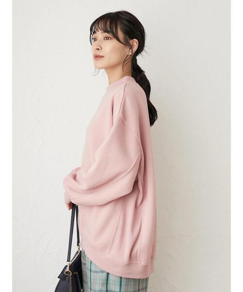Green　Parks（グリーンパークス）の「裏起毛ビッグプルオーバー＊（スウェット・レディース・ピンク/アイボリー/ダークグレー/ダークブルー・FREE）」の8枚目の写真