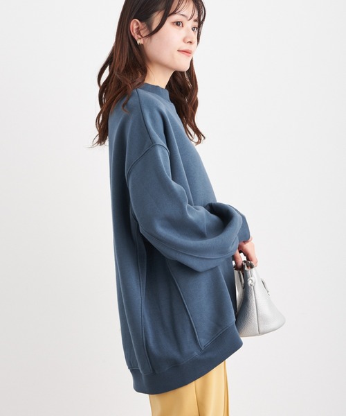 Green　Parks（グリーンパークス）の「裏起毛ビッグプルオーバー＊（スウェット・レディース・ピンク/アイボリー/ダークグレー/ダークブルー・FREE）」の3枚目の写真