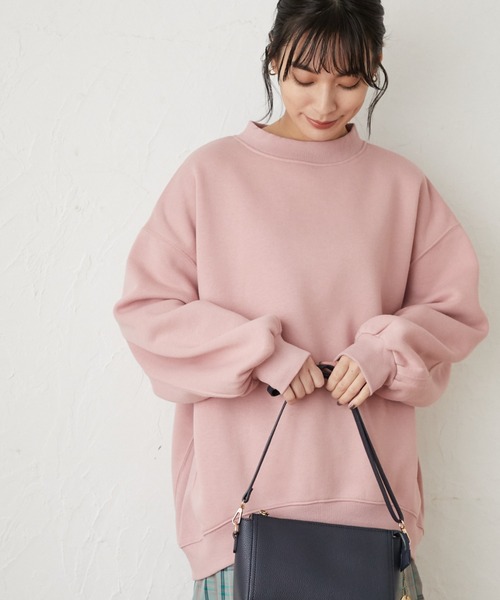Green　Parks（グリーンパークス）の「裏起毛ビッグプルオーバー＊（スウェット・レディース・ピンク/アイボリー/ダークグレー/ダークブルー・FREE）」の4枚目の写真