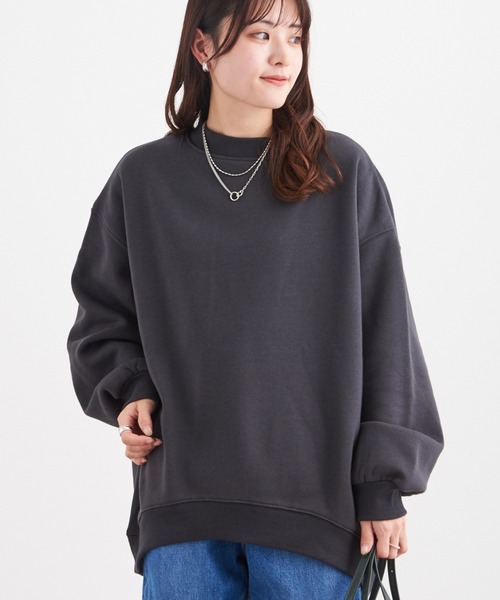Green　Parks（グリーンパークス）の「裏起毛ビッグプルオーバー＊（スウェット・レディース・ピンク/アイボリー/ダークグレー/ダークブルー・FREE）」の2枚目の写真