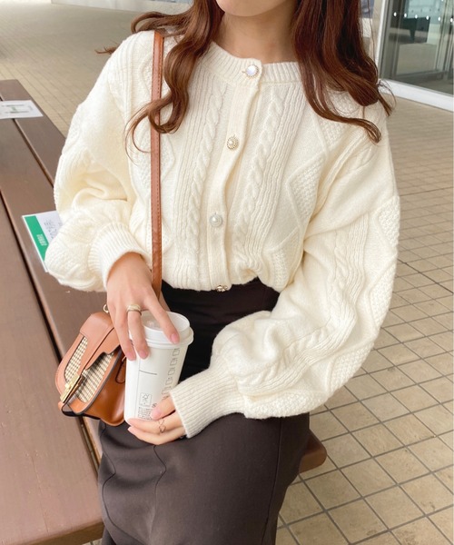 apres jour(アプレジュール)の「いろいろボタンカーディガン【ZOZOTOWN限定アイテム】【1.1】(カーディガン/ボレロ・レディース・アイボリー/ライトベージュ/ピンク・フリー/X-LARGE)」の11枚目の写真