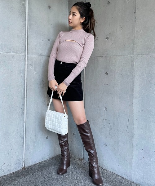 SPIRALGIRL（スパイラルガール）の「バストオープンニットトップス（ニット/セーター・レディース・ブラック/ピンク/グリーン・FREE）」の6枚目の写真