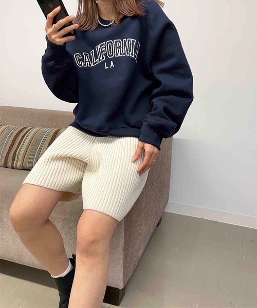 CANAL JEAN（キャナルジーン）の「via j(ヴィアジェイ) "CALIFORNIA"裏起毛トレーナー（スウェット・レディース・ネイビー/ヘザーグレー/ワイン・ONE SIZE）」の3枚目の写真