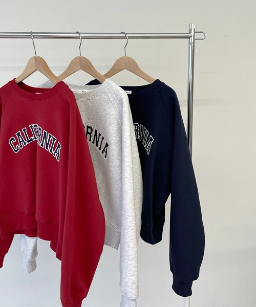 CANAL JEAN（キャナルジーン）の「via j(ヴィアジェイ) "CALIFORNIA"裏起毛トレーナー（スウェット・レディース・ネイビー/ヘザーグレー/ワイン・ONE SIZE）」の12枚目の写真