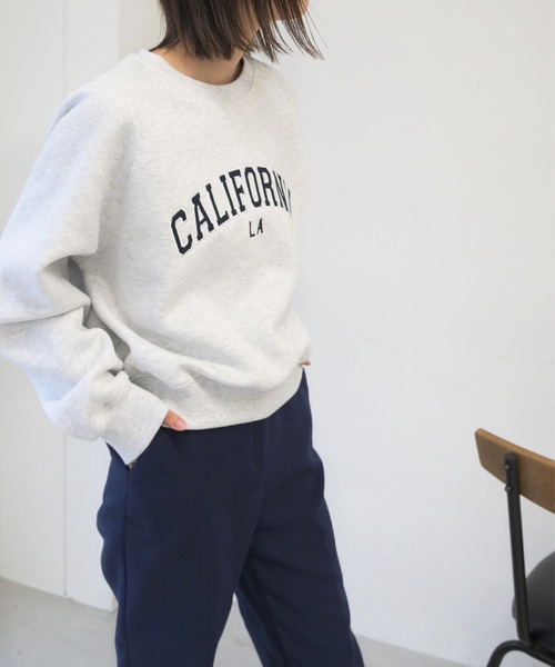 CANAL JEAN（キャナルジーン）の「via j(ヴィアジェイ) "CALIFORNIA"裏起毛トレーナー（スウェット・レディース・ネイビー/ヘザーグレー/ワイン・ONE SIZE）」の18枚目の写真