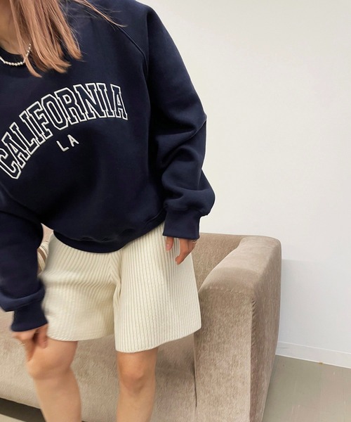 CANAL JEAN（キャナルジーン）の「via j(ヴィアジェイ) "CALIFORNIA"裏起毛トレーナー（スウェット・レディース・ネイビー/ヘザーグレー/ワイン・ONE SIZE）」の14枚目の写真