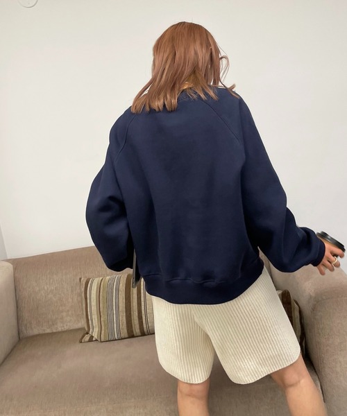 CANAL JEAN（キャナルジーン）の「via j(ヴィアジェイ) "CALIFORNIA"裏起毛トレーナー（スウェット・レディース・ネイビー/ヘザーグレー/ワイン・ONE SIZE）」の10枚目の写真