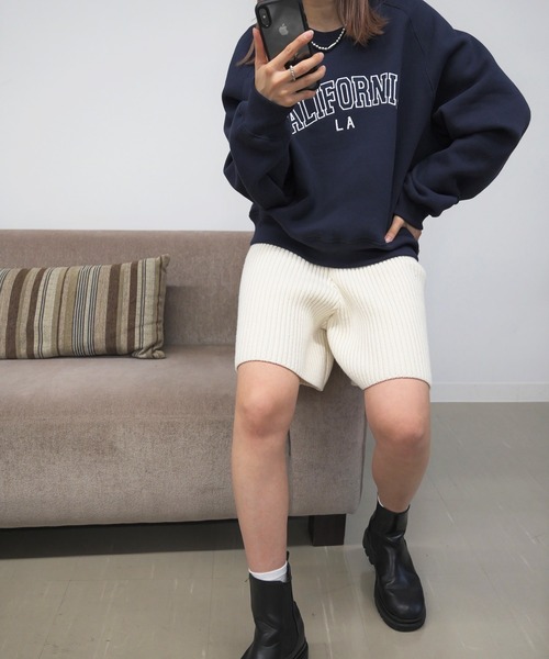 CANAL JEAN（キャナルジーン）の「via j(ヴィアジェイ) "CALIFORNIA"裏起毛トレーナー（スウェット・レディース・ネイビー/ヘザーグレー/ワイン・ONE SIZE）」の16枚目の写真