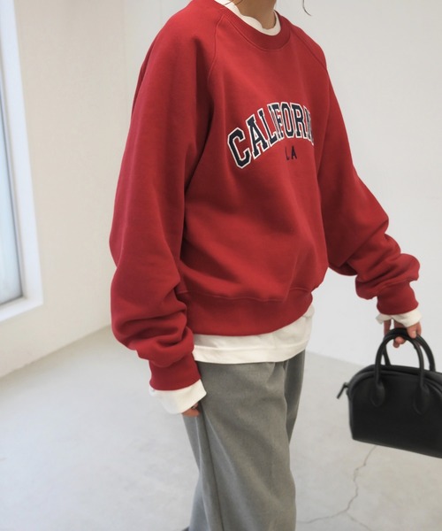 CANAL JEAN（キャナルジーン）の「via j(ヴィアジェイ) "CALIFORNIA"裏起毛トレーナー（スウェット・レディース・ネイビー/ヘザーグレー/ワイン・ONE SIZE）」の19枚目の写真