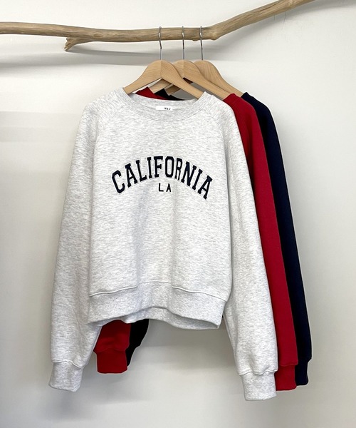 CANAL JEAN（キャナルジーン）の「via j(ヴィアジェイ) "CALIFORNIA"裏起毛トレーナー（スウェット・レディース・ネイビー/ヘザーグレー/ワイン・ONE SIZE）」の9枚目の写真