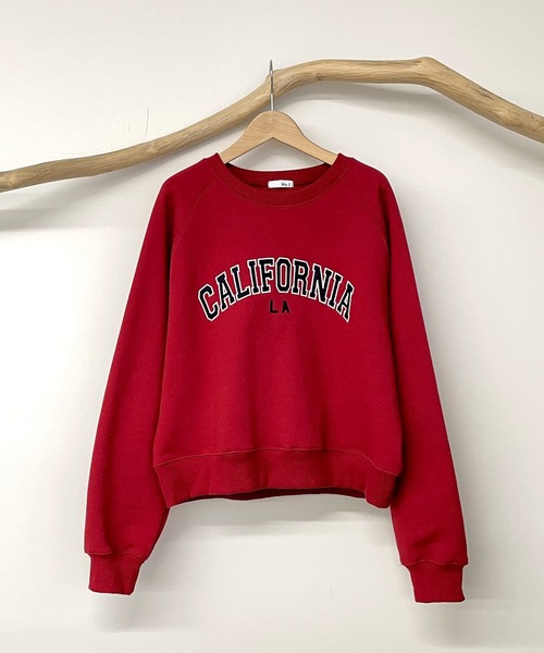 CANAL JEAN（キャナルジーン）の「via j(ヴィアジェイ) "CALIFORNIA"裏起毛トレーナー（スウェット・レディース・ネイビー/ヘザーグレー/ワイン・ONE SIZE）」の11枚目の写真