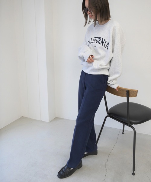 CANAL JEAN（キャナルジーン）の「via j(ヴィアジェイ) "CALIFORNIA"裏起毛トレーナー（スウェット・レディース・ネイビー/ヘザーグレー/ワイン・ONE SIZE）」の6枚目の写真