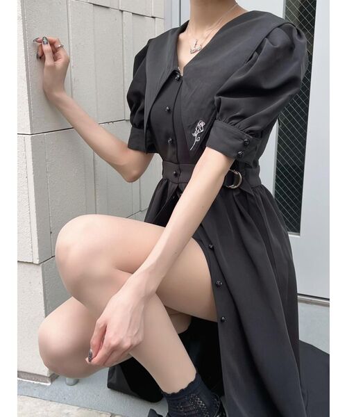 EATME(イートミー)の「2WAYBIGカラーフロントスリットワンピース(ワンピース・レディース・ブラック/グレー/その他1/ベージュ・SMALL/MEDIUM)」の6枚目の写真