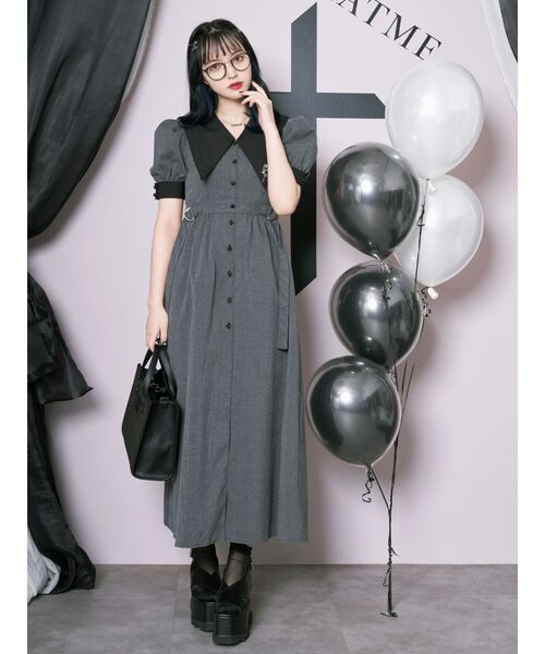 EATME(イートミー)の「2WAYBIGカラーフロントスリットワンピース(ワンピース・レディース・ブラック/グレー/その他1/ベージュ・SMALL/MEDIUM)」の12枚目の写真