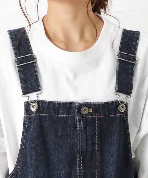 Dickies（ディッキーズ）の「Dickies ディッキーズ デニムジャンパースカート（ジャンパースカート・レディース・アイボリー/カーキ/ワンウォッシュ・L/M）」の9枚目の写真