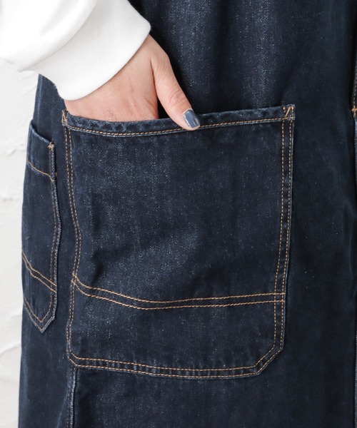 Dickies（ディッキーズ）の「Dickies ディッキーズ デニムジャンパースカート（ジャンパースカート・レディース・アイボリー/カーキ/ワンウォッシュ・L/M）」の12枚目の写真