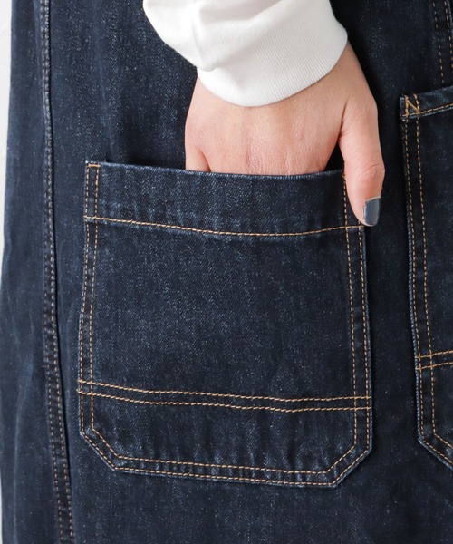 Dickies（ディッキーズ）の「Dickies ディッキーズ デニムジャンパースカート（ジャンパースカート・レディース・アイボリー/カーキ/ワンウォッシュ・L/M）」の15枚目の写真