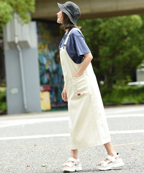 Dickies（ディッキーズ）の「Dickies ディッキーズ デニムジャンパースカート（ジャンパースカート・レディース・アイボリー/カーキ/ワンウォッシュ・L/M）」の20枚目の写真