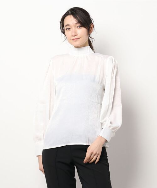 Lace Ladies（レースレディース）の「ハイネック ボリューム袖 シアーブラウス（シャツ/ブラウス・レディース・ホワイト/ブラック/ブラウン・FREE）」の2枚目の写真