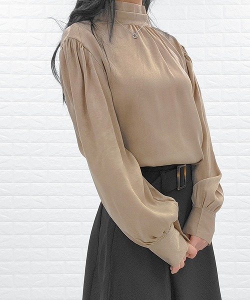 Lace Ladies（レースレディース）の「ハイネック ボリューム袖 シアーブラウス（シャツ/ブラウス・レディース・ホワイト/ブラック/ブラウン・FREE）」の12枚目の写真