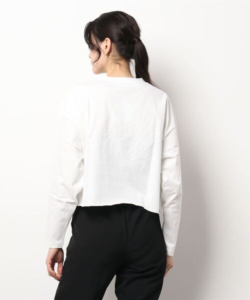 CONVERSE（コンバース）の「【CONVERSE】フロントロゴショートロンＴ（Tシャツ/カットソー・レディース・ホワイト/ブラック/グリーン・M/L）」の5枚目の写真