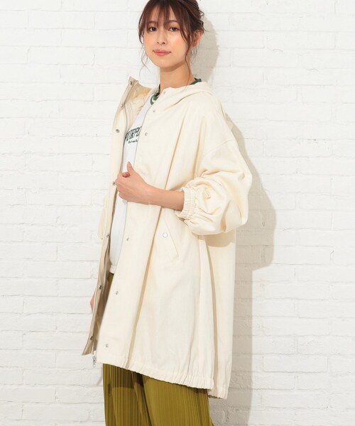 Cutie Blonde（キューティーブロンド）の「◆【S-L】コットンカラーフードコート（その他アウター・レディース・カーキ/グリーン/アイボリー・01/02/03）」の2枚目の写真