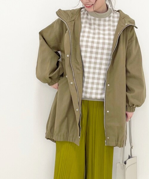 Cutie Blonde（キューティーブロンド）の「◆【S-L】コットンカラーフードコート（その他アウター・レディース・カーキ/グリーン/アイボリー・01/02/03）」の5枚目の写真