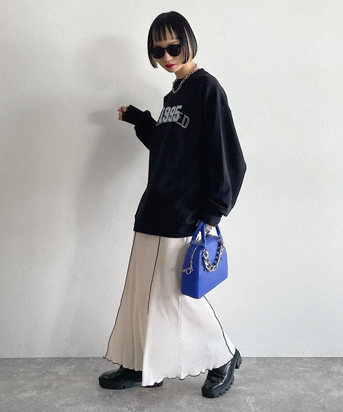 PAGEBOY（ページボーイ）の「ナンバーカレッジプルオーバー（スウェット・レディース・ブラック/オートミール/ブルー・FREE）」の4枚目の写真