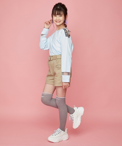 JENNI love（ジェニィラブ）の「共地ベルト付きショーパン（その他パンツ・キッズ・ベージュ/オレンジ/ミント・130cm/140cm/150cm/160cm）」の19枚目の写真