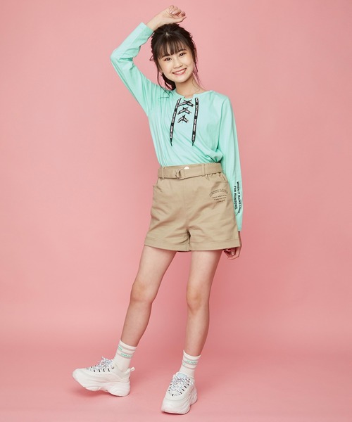 JENNI love（ジェニィラブ）の「共地ベルト付きショーパン（その他パンツ・キッズ・ベージュ/オレンジ/ミント・130cm/140cm/150cm/160cm）」の14枚目の写真