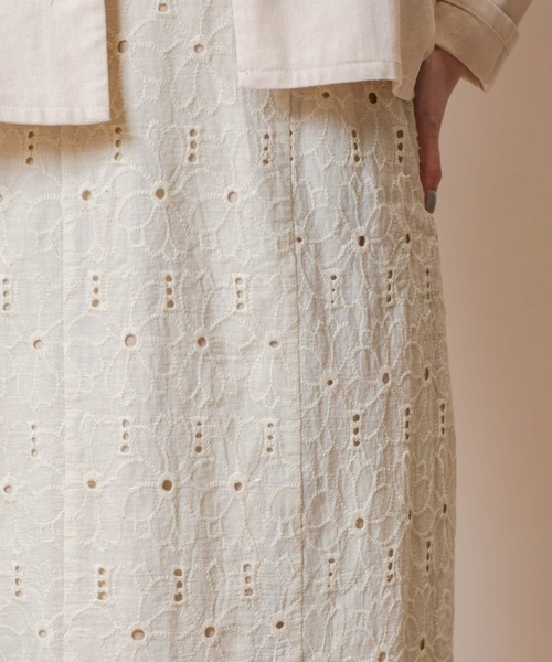 flower（フラワー）の「ガーデンレーススカート（スカート・レディース・カーキ/アイボリー・FREE）」の8枚目の写真