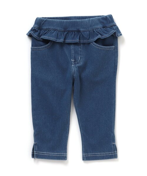 Seraph（セラフ）の「接触冷感ニットデニムサブリナパンツ 7分丈（その他パンツ・キッズ・サックスブルー/ピンク/ブルー/グリーン/チェック・90/100/110/120/80/130/95/70/140）」の3枚目の写真