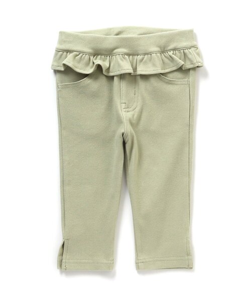 Seraph（セラフ）の「接触冷感ニットデニムサブリナパンツ 7分丈（その他パンツ・キッズ・サックスブルー/ピンク/ブルー/グリーン/チェック・90/100/110/120/80/130/95/70/140）」の2枚目の写真