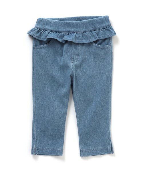 Seraph（セラフ）の「接触冷感ニットデニムサブリナパンツ 7分丈（その他パンツ・キッズ・サックスブルー/ピンク/ブルー/グリーン/チェック・90/100/110/120/80/130/95/70/140）」の8枚目の写真