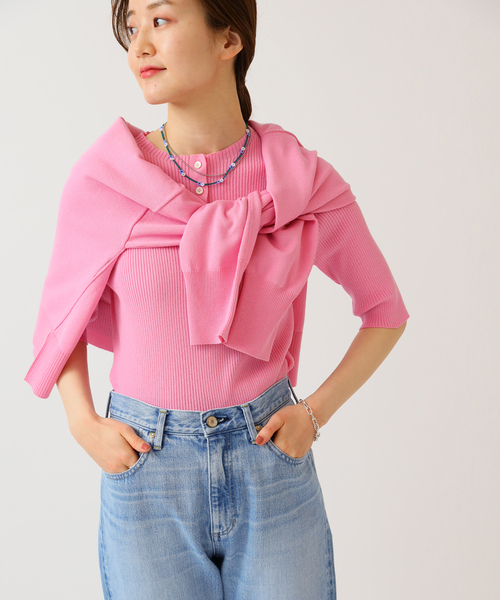 IENA（イエナ）の「三ツ杢リブプルオーバー◆（ニット/セーター・レディース・ベージュ/ネイビー/ピンク/ナチュラル・FREE）」の19枚目の写真