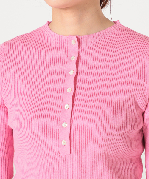 IENA（イエナ）の「三ツ杢リブプルオーバー◆（ニット/セーター・レディース・ベージュ/ネイビー/ピンク/ナチュラル・FREE）」の7枚目の写真