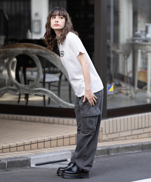 X-girl（エックスガール）の「BARBED WIRE LOGO S/S GIRLS TEE/エックスガールロゴ　コンパクトTシャツ（Tシャツ/カットソー・レディース・ホワイト/ブラック/ブラウン・M/S）」の5枚目の写真