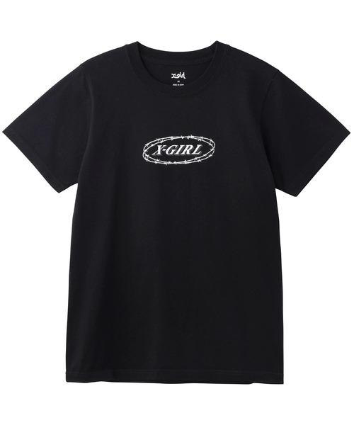 X-girl（エックスガール）の「BARBED WIRE LOGO S/S GIRLS TEE/エックスガールロゴ　コンパクトTシャツ（Tシャツ/カットソー・レディース・ホワイト/ブラック/ブラウン・M/S）」の18枚目の写真