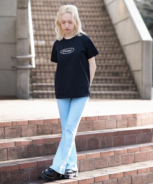 X-girl（エックスガール）の「BARBED WIRE LOGO S/S GIRLS TEE/エックスガールロゴ　コンパクトTシャツ（Tシャツ/カットソー・レディース・ホワイト/ブラック/ブラウン・M/S）」の20枚目の写真