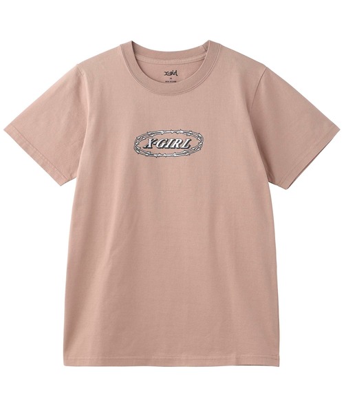 X-girl（エックスガール）の「BARBED WIRE LOGO S/S GIRLS TEE/エックスガールロゴ　コンパクトTシャツ（Tシャツ/カットソー・レディース・ホワイト/ブラック/ブラウン・M/S）」の22枚目の写真